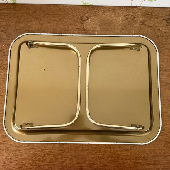 Vintage 70s Butterfly Fern Metal TV Lap Bed Tray with Foldable Legs - Picture 5 of 10